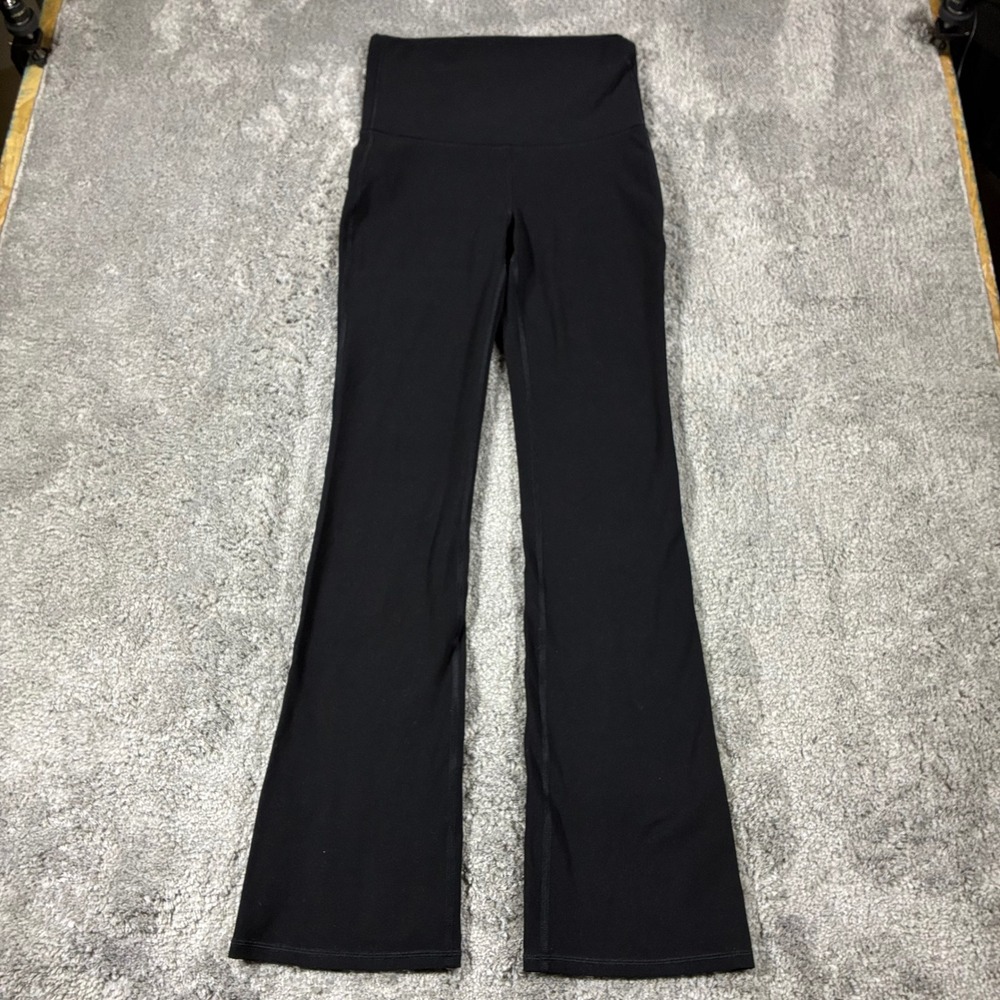 Alo Yoga High Waist Flare Leggings Womens Small Black Activewear Stretch Pants